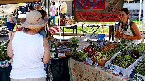 lady selling organic vegetables