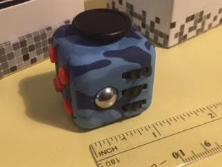 fidget cube and ruler